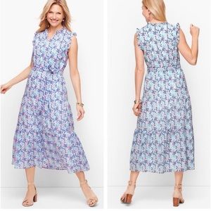 Talbots Floral Tiered Maxi Dress Size 2 Cottagecore‎ Garden Party Classic Preppy